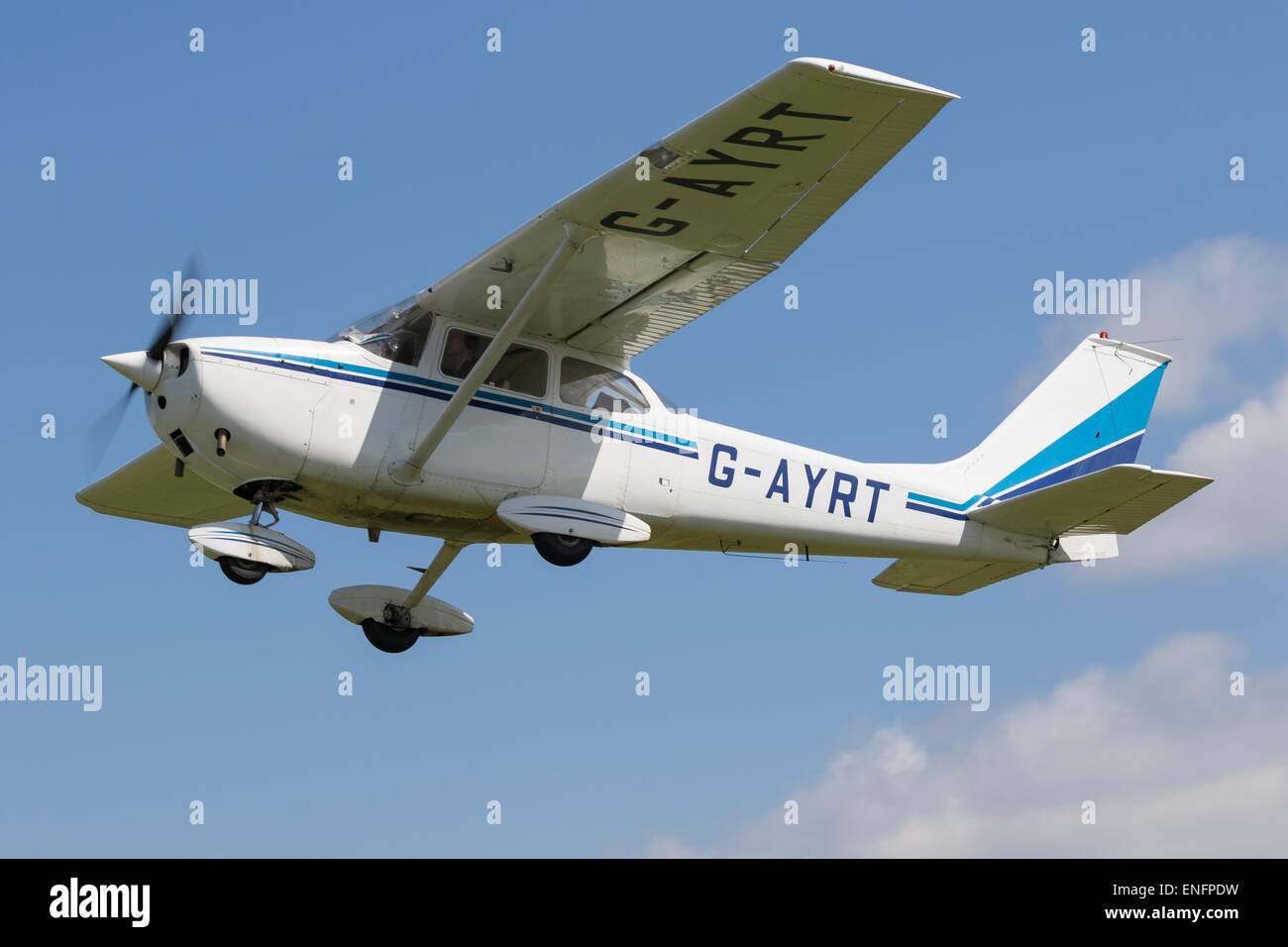 Reims Cessna 172K, built 1972, Registered G-AYRT, in flight at Breighton