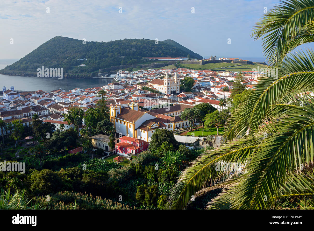 Townscape, Angra do Heroismo, Terceira, Azores, Portugal Stock Photo