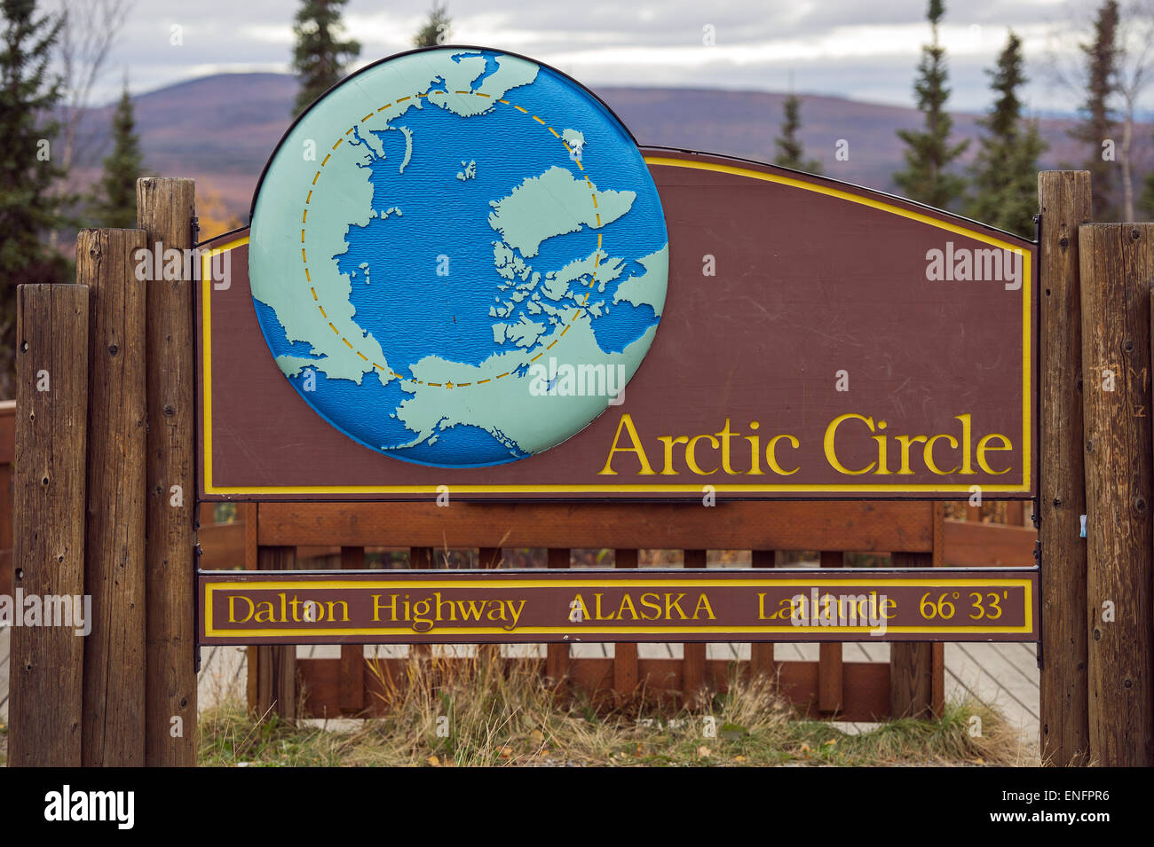 Arctic Circle, Dalton Highway, arctic Alaska, Alaska, USA Stock Photo