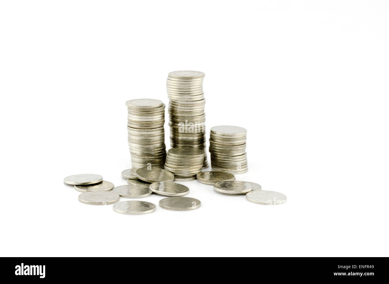 silver coin isolated on white background Stock Photo - Alamy