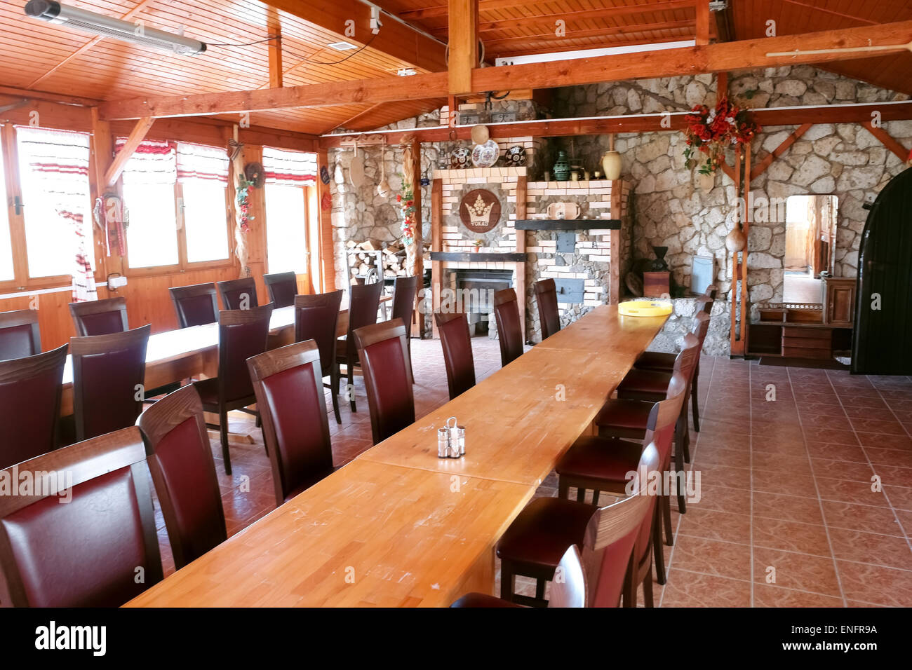 Degustation hall Tokaj Macik Winery in Mala Trna, Slovakia. Stock Photo