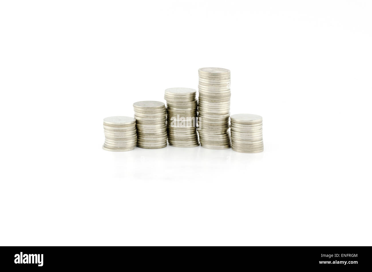 silver coin isolated on white background Stock Photo - Alamy