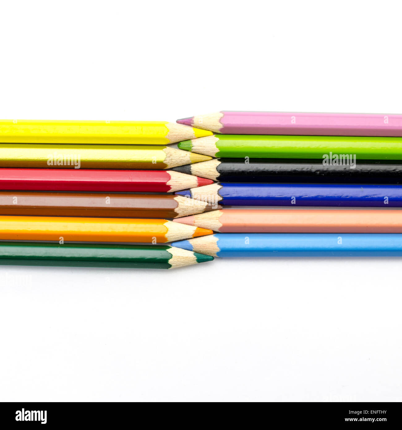 color pencils isolated on white background Stock Photo - Alamy