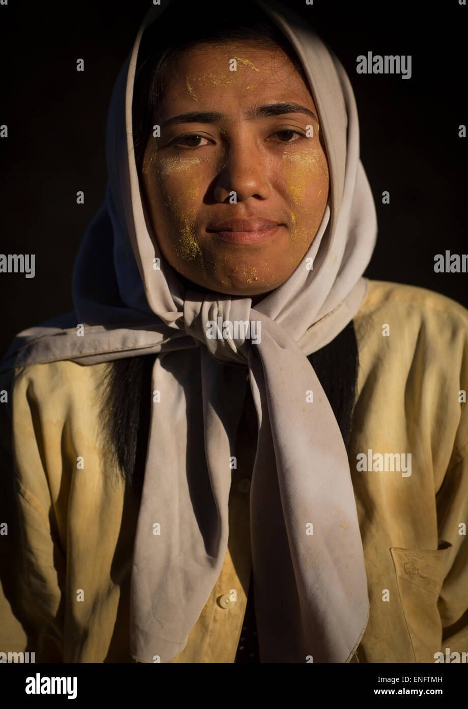 Rohingya Woman, Thandwe, Myanmar Stock Photo