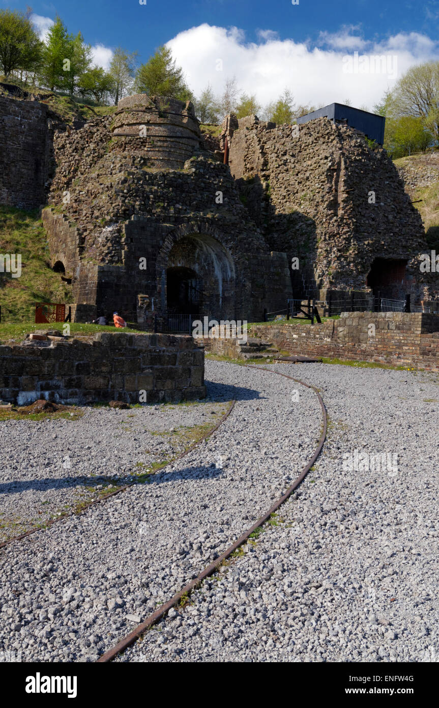 Blast Furnaces, Blaenavon Ironworks part of the UNESCO World Heritage Site, Blaenavon, South