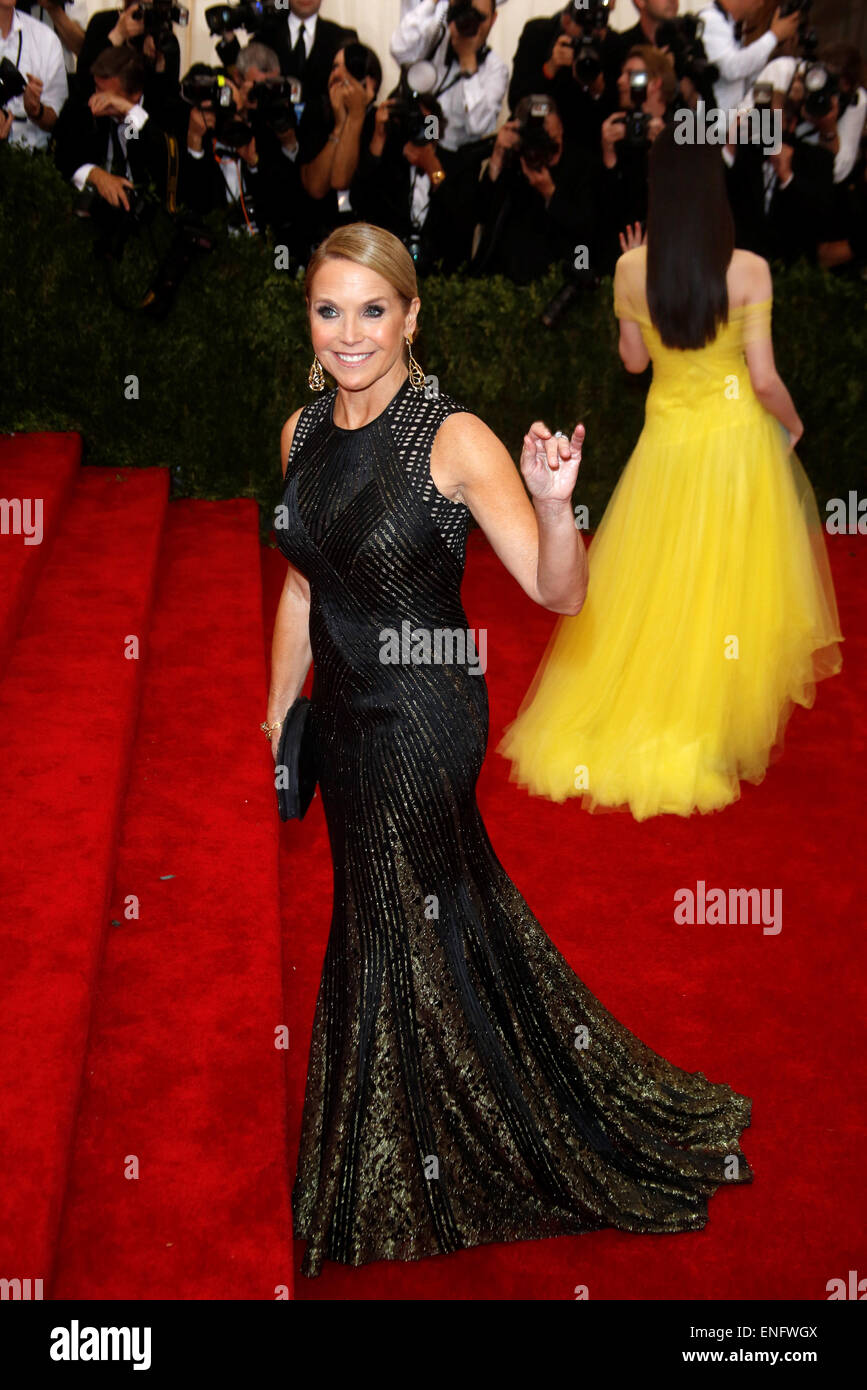 New York, USA . 4th May, 2015. TV personality Katie Couric attends the 2015 Costume Institute Gala Benefit celebrating the exhibition 'China: Through the Looking Glass' at The Metropolitan Museum of Art in New York, USA, on 04 May 2015. Photo: Hubert Boesl/dpa/Alamy Live News Credit:  dpa picture alliance/Alamy Live News Stock Photo