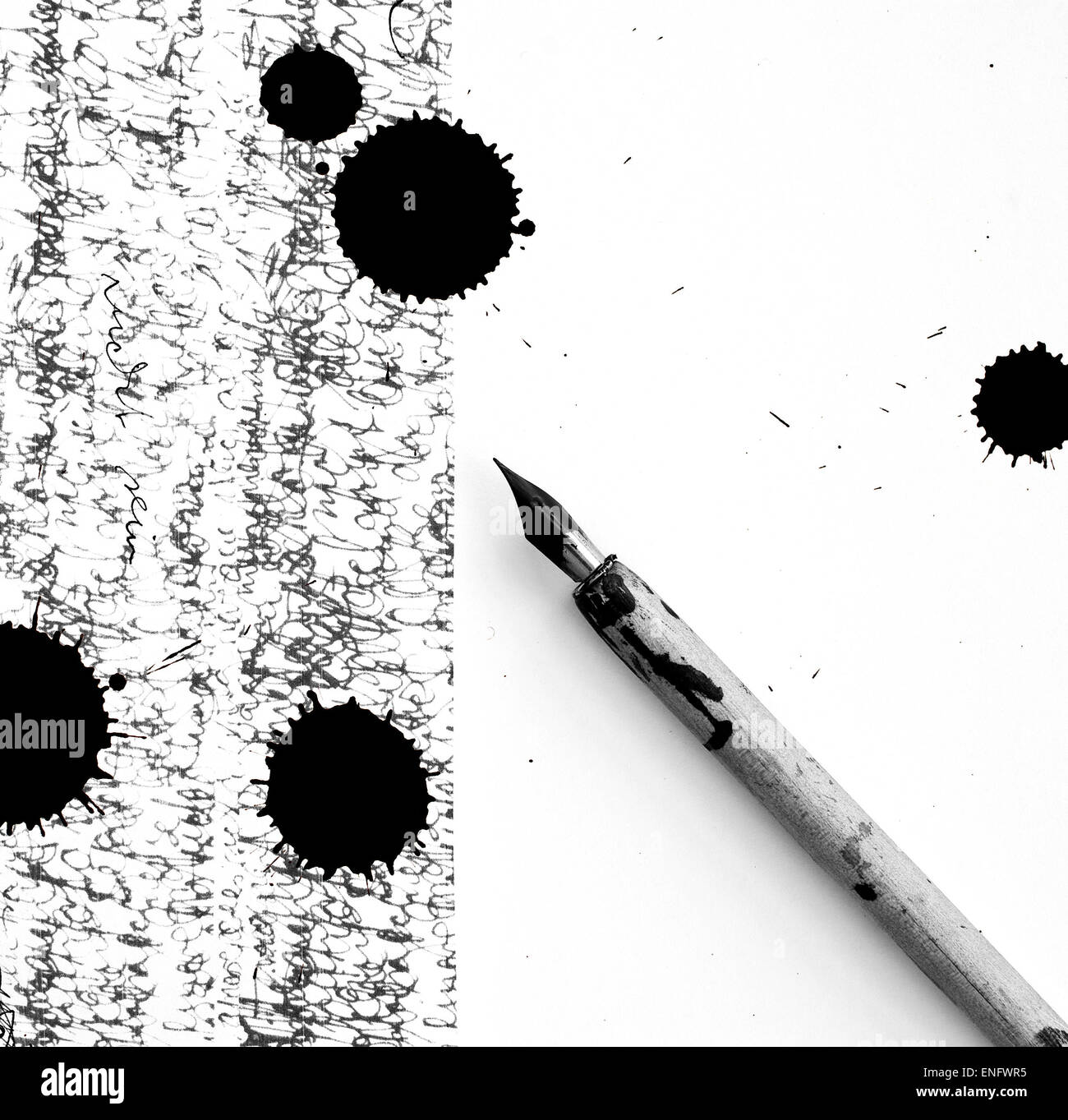 Scratch Up Ink Writing Retro antique pen black hi-res stock photography and images - Alamy