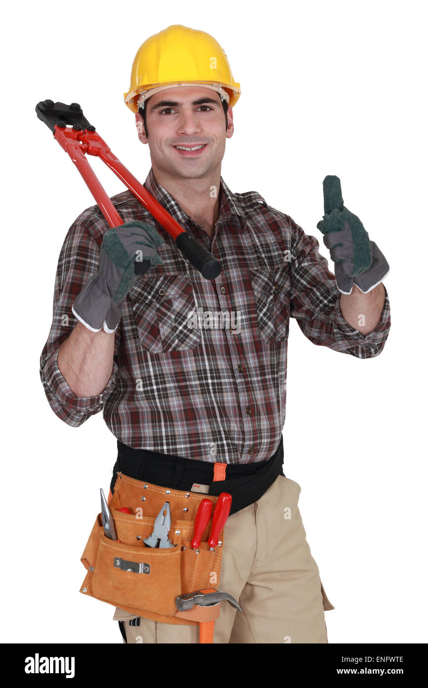 Handyman giving the thumbsup Stock Photo Alamy