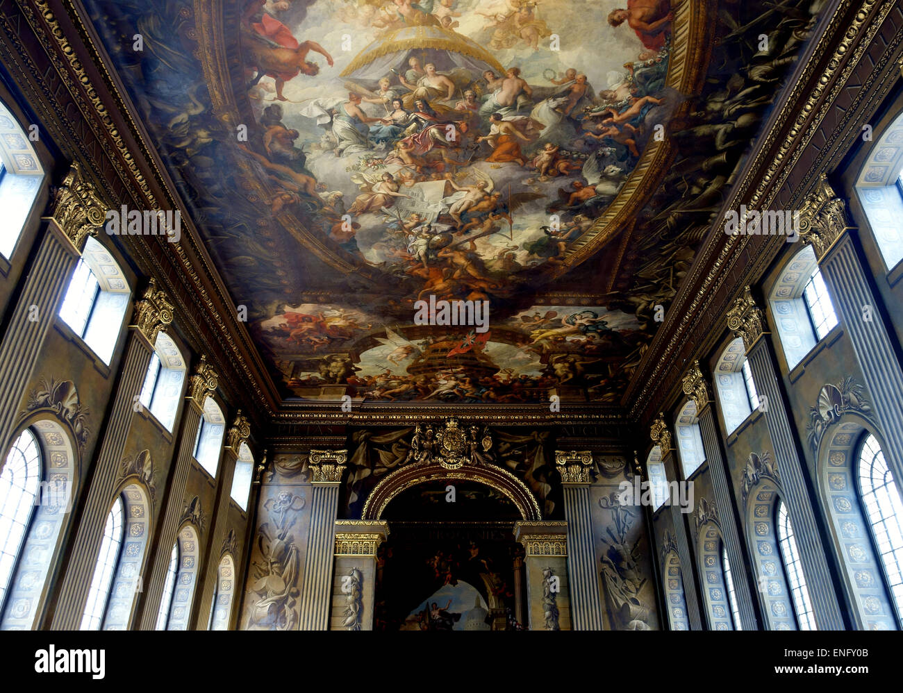The Painted Hall, Old Royal Naval College, Greenwich, London Stock Photo