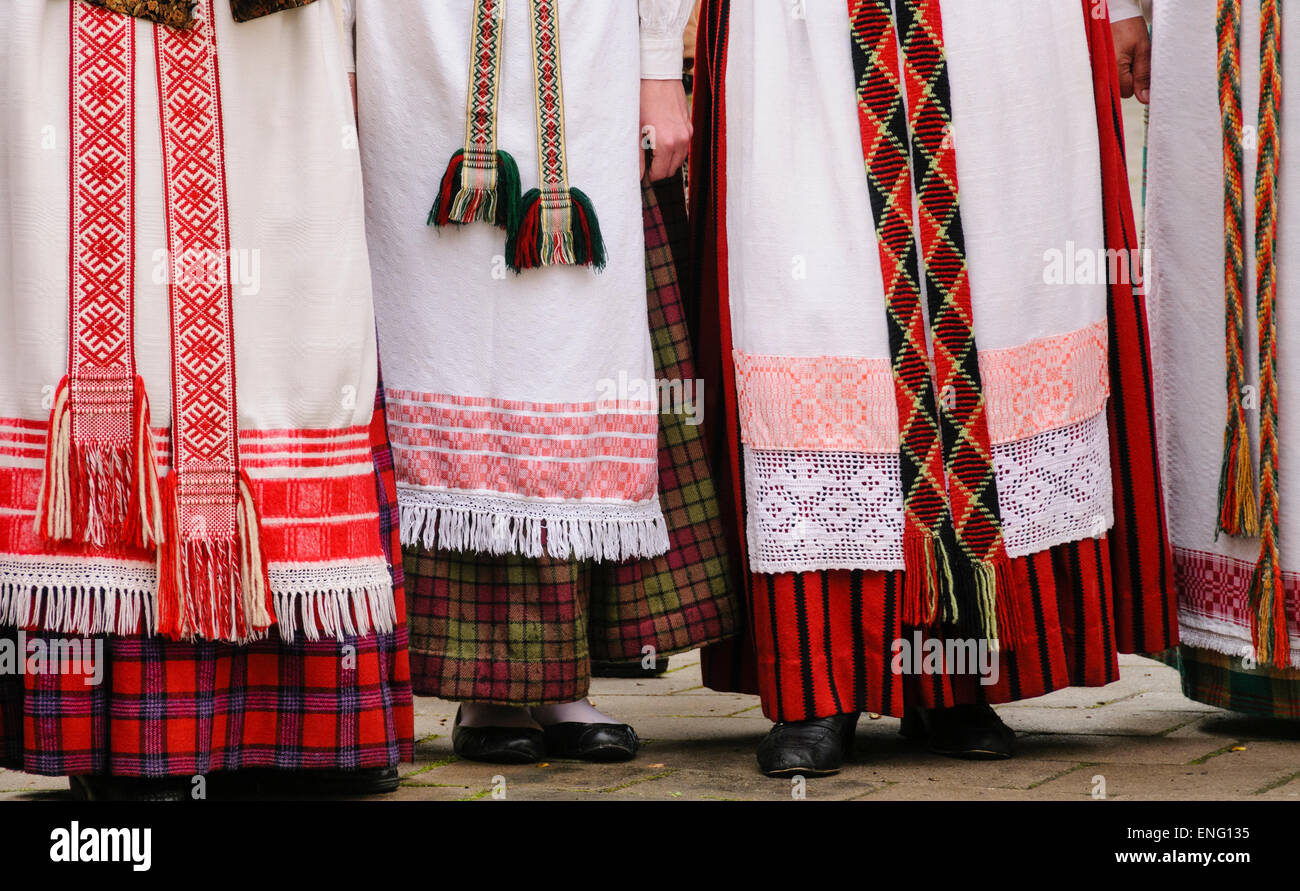 Lithuanian traditional dresses Stock Photo