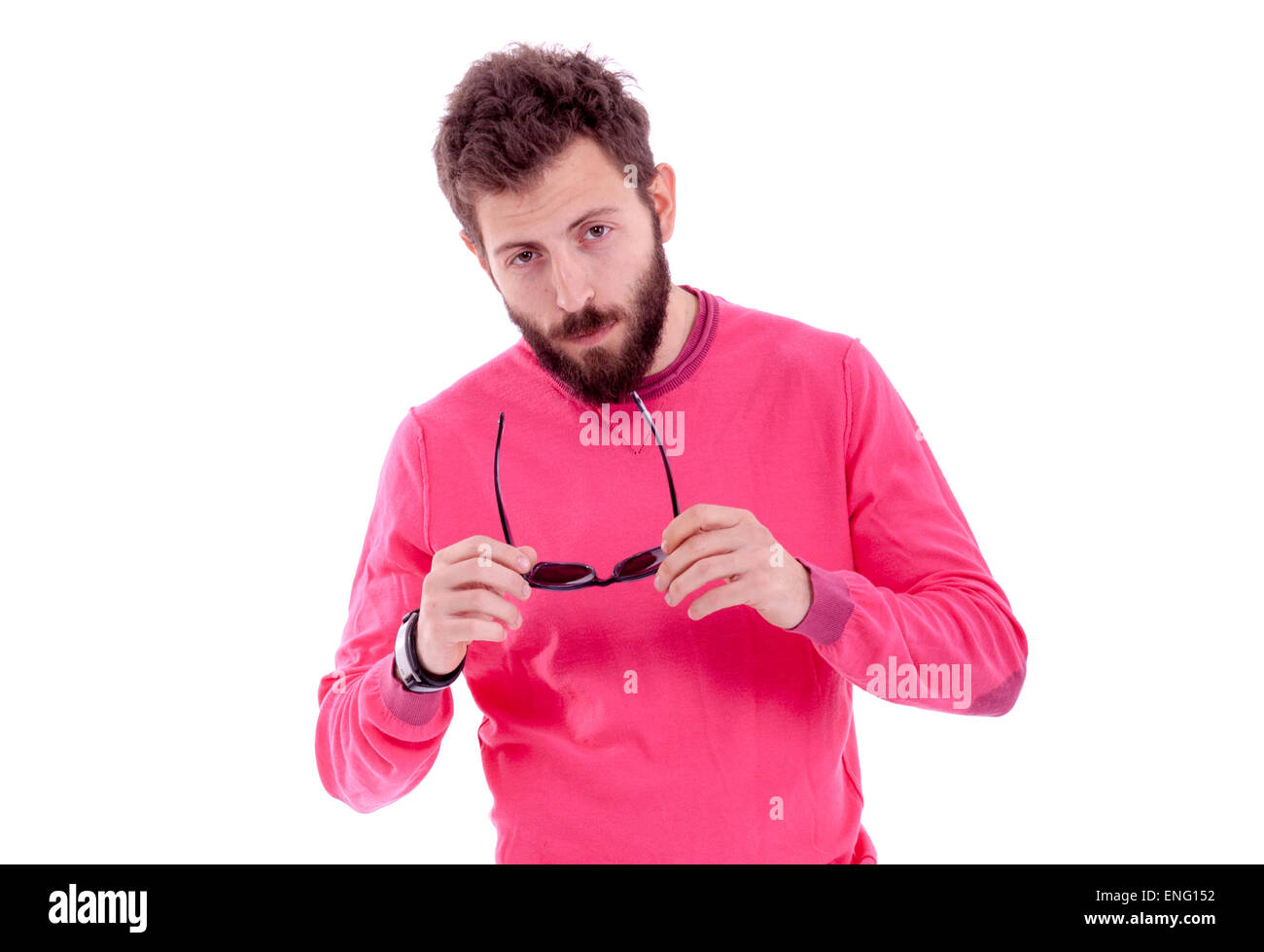 Man glasses pink shirt hi-res stock photography and images - Alamy