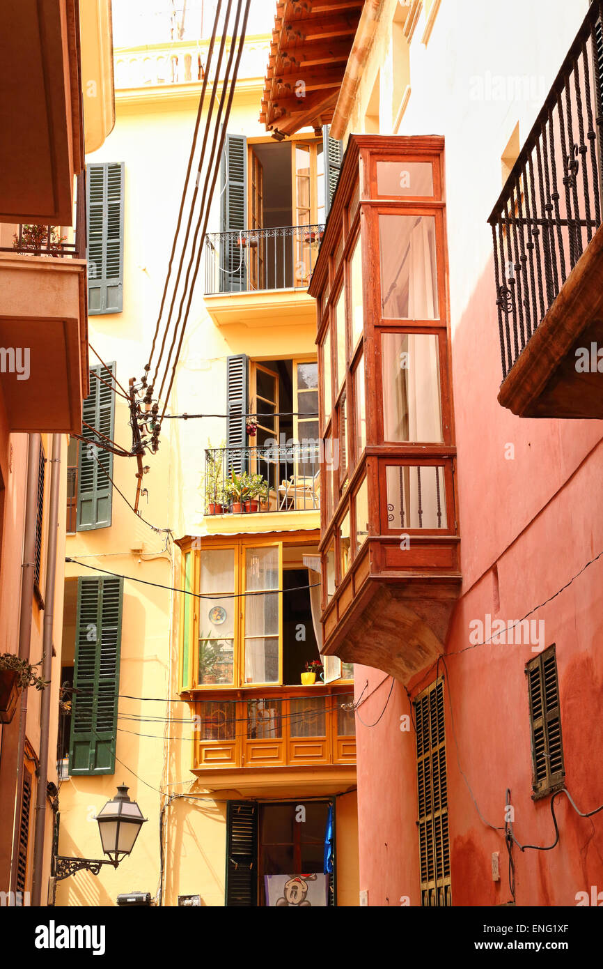 Houses in the Lonja of Palma de Mallorca Stock Photo