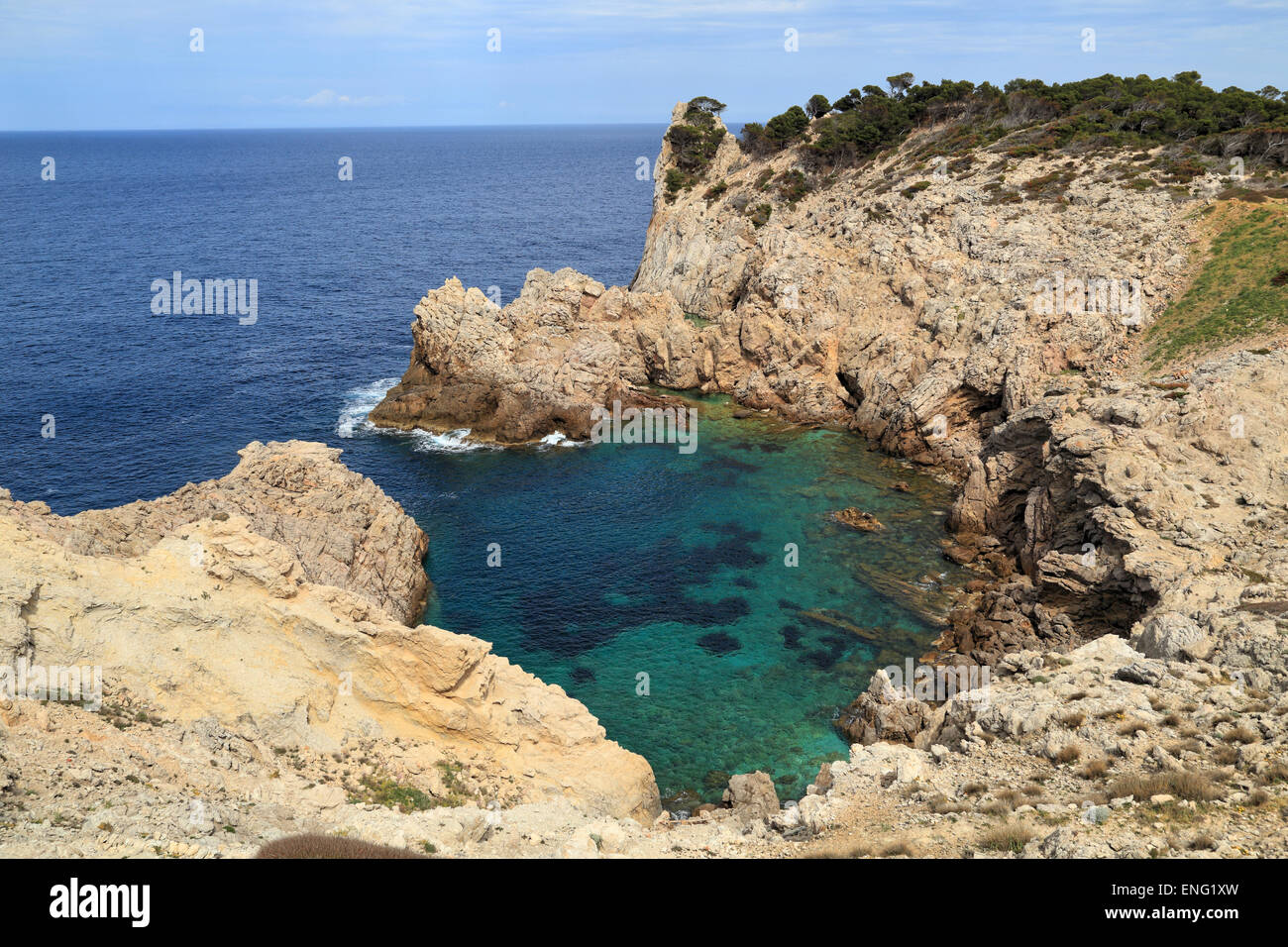 Bay L´Olla at Cala Rajada, Mallorca Stock Photo
