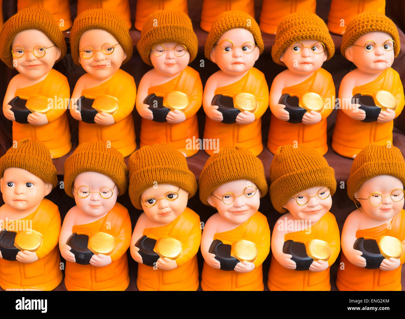 Close up of Buddhist monk dolls Stock Photo