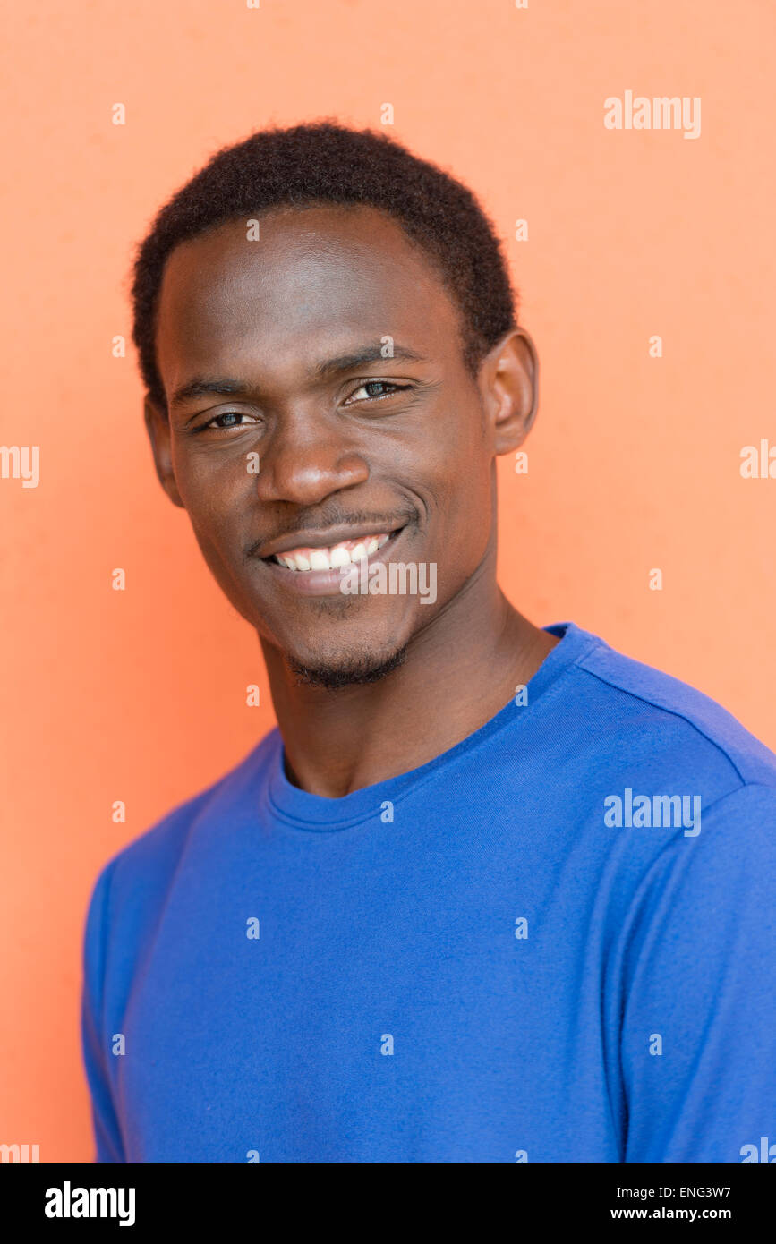 Black man smiling Stock Photo