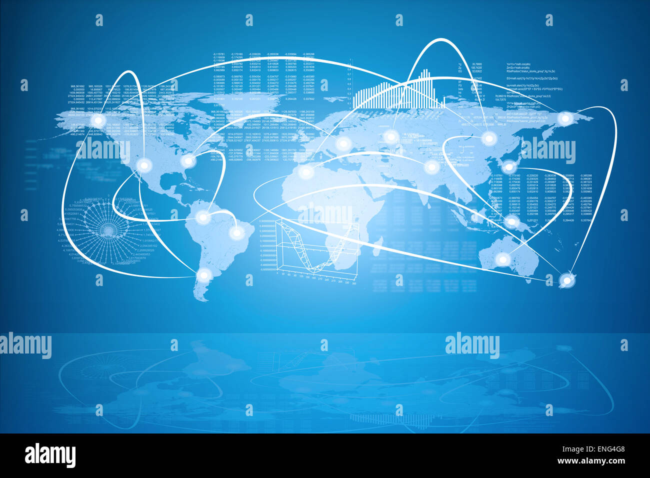 Abstract background with map and graphical charts Stock Photo - Alamy