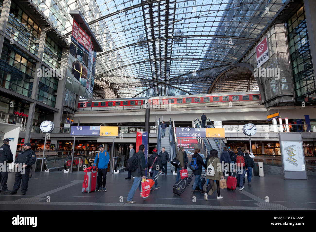 Interior of  Berlin Hauptbahnhof (Berlin's main railway station) in Germany´s Capital City Berlin Stock Photo