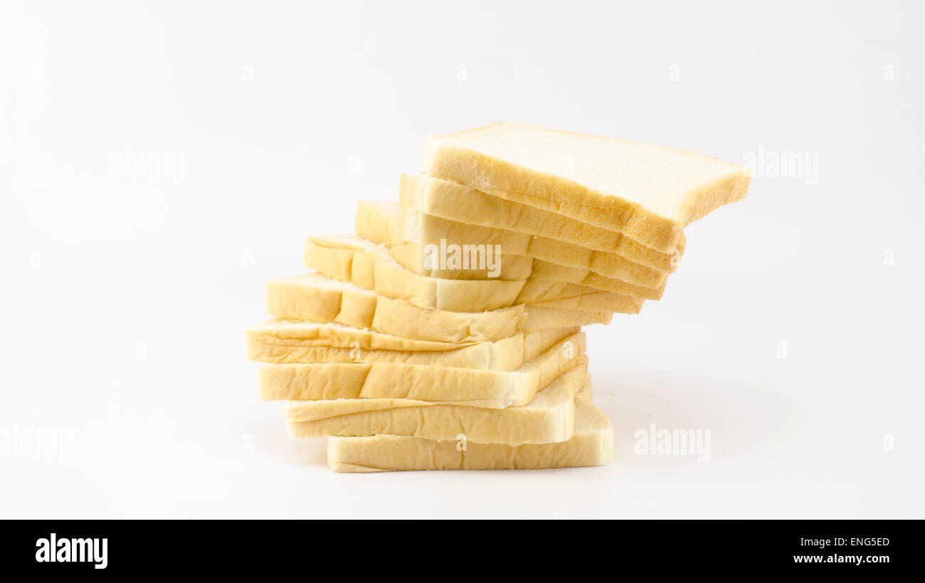 sliced bread isolated on white background Stock Photo - Alamy