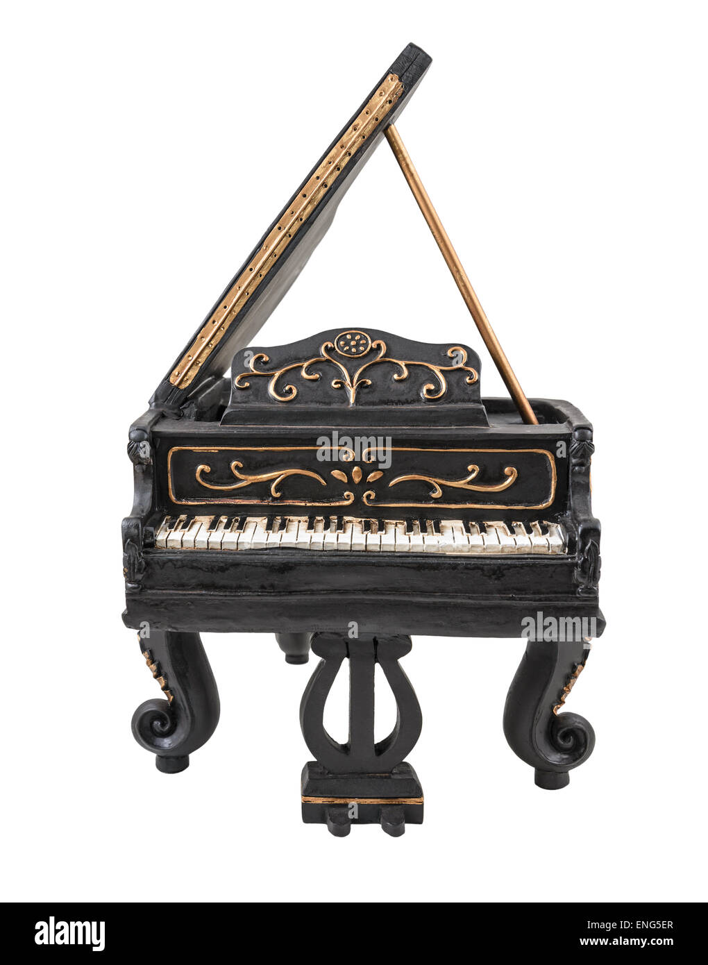 The  model of piano is photographed on a white background Stock Photo