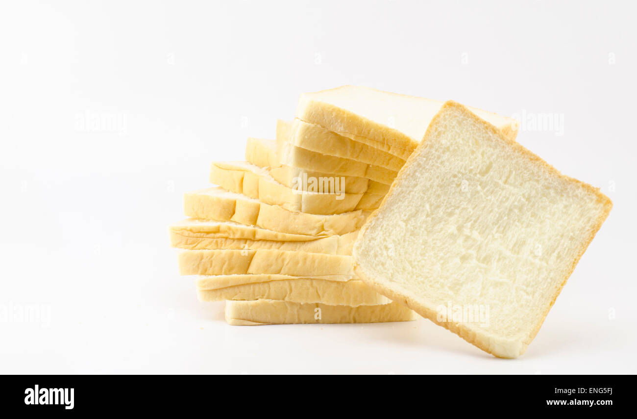 sliced bread isolated on white background Stock Photo - Alamy