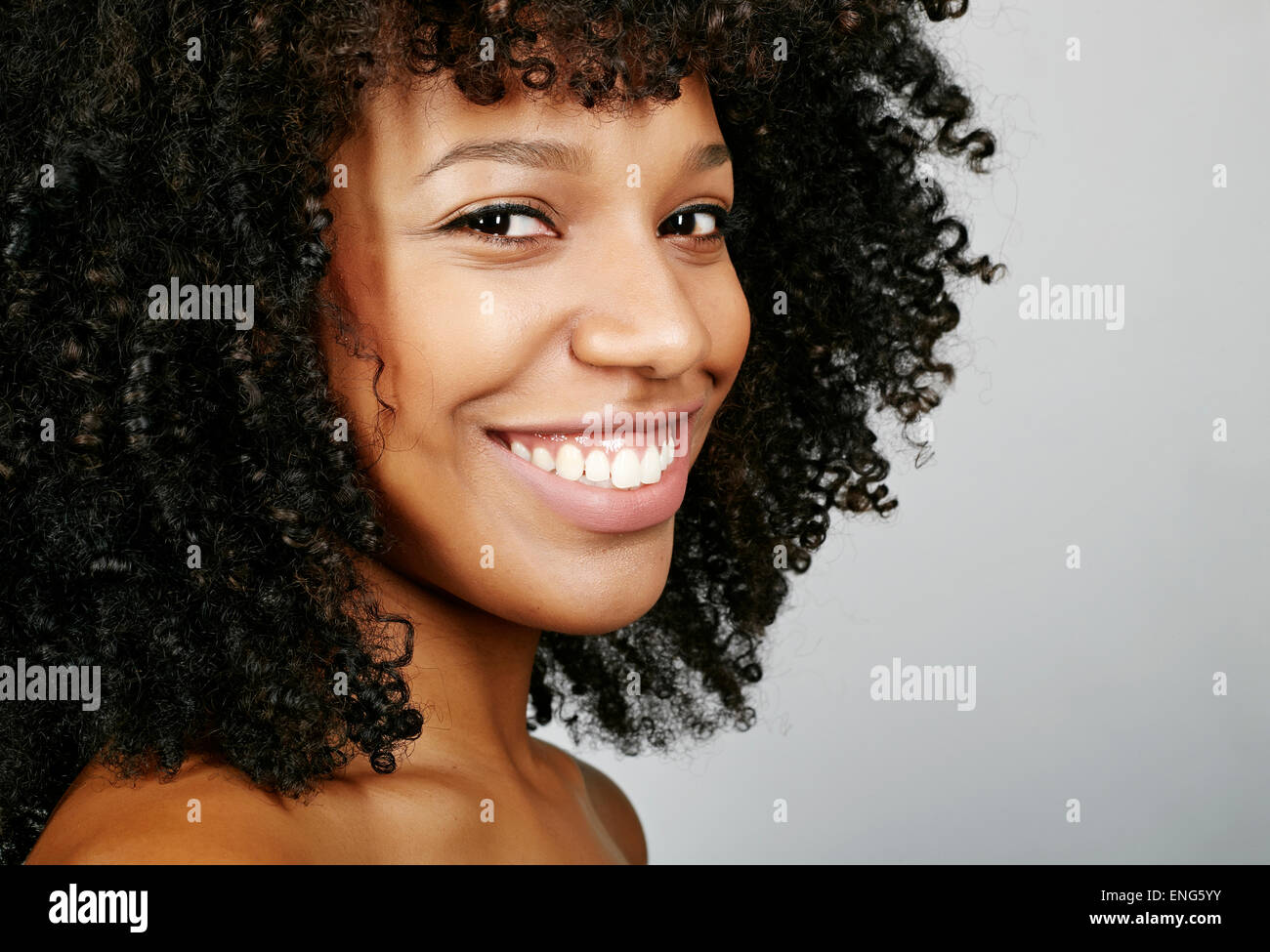 Close up of smiling face of mixed race woman Stock Photo - Alamy
