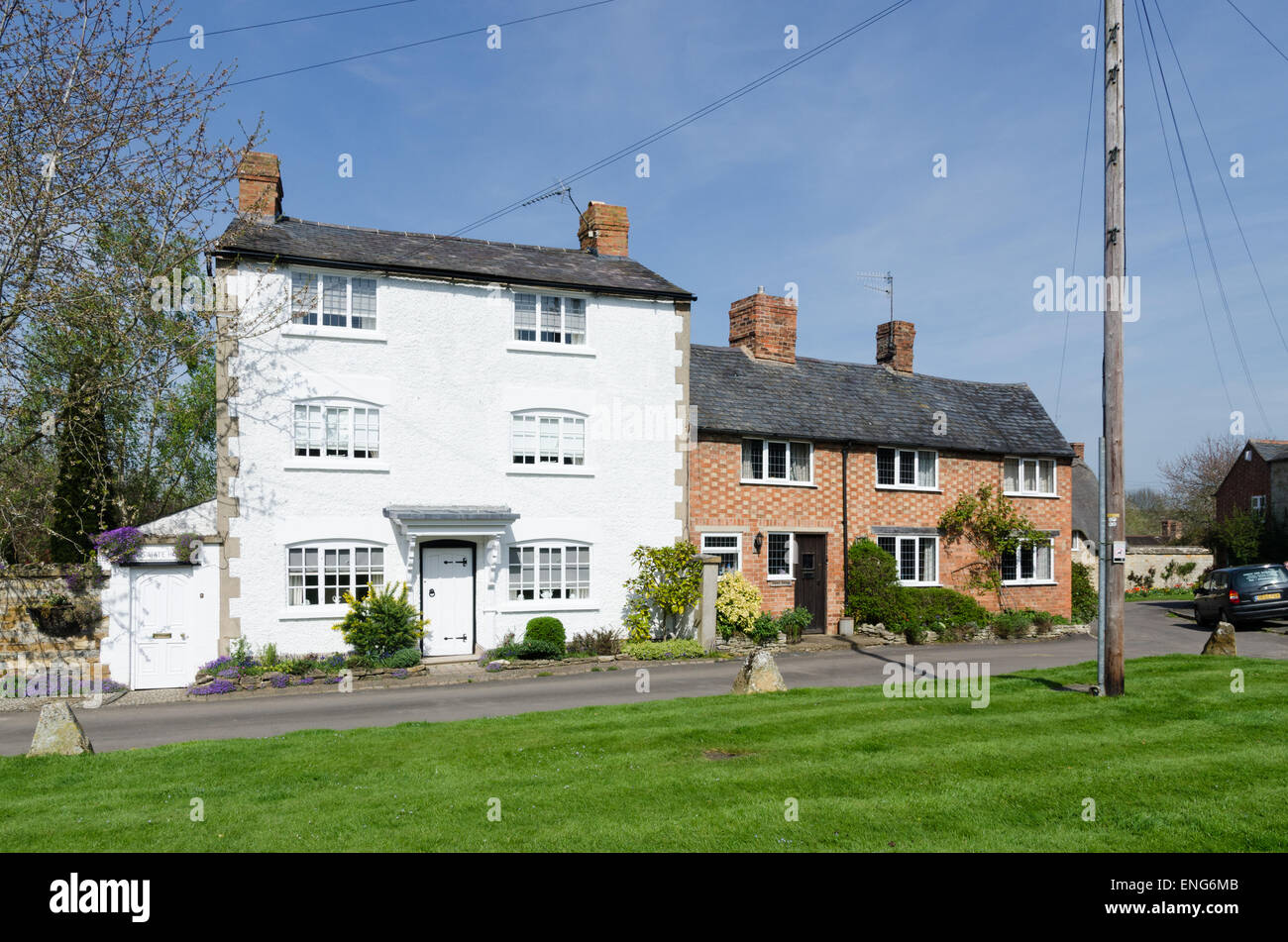 Traditional houses in the Warwickshire village of Tredington near Shipston-on-Stour Stock Photo