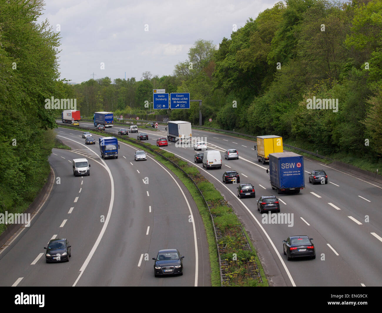 Autobahn A3 Duisburg Germany Stock Photo
