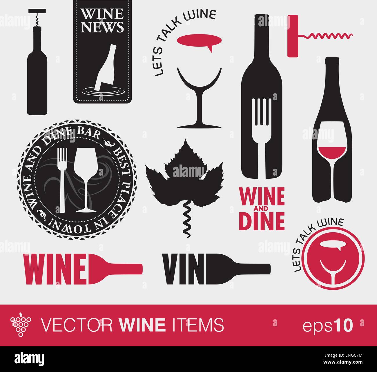 Vector wine labels and concepts Stock Vector