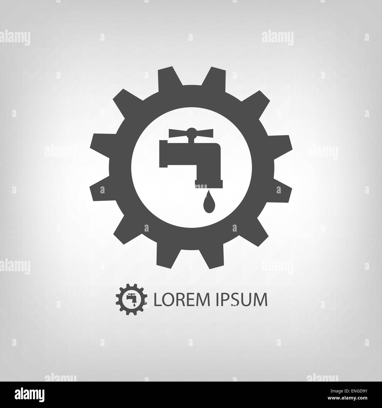 Grey plumbing logo Stock Photo