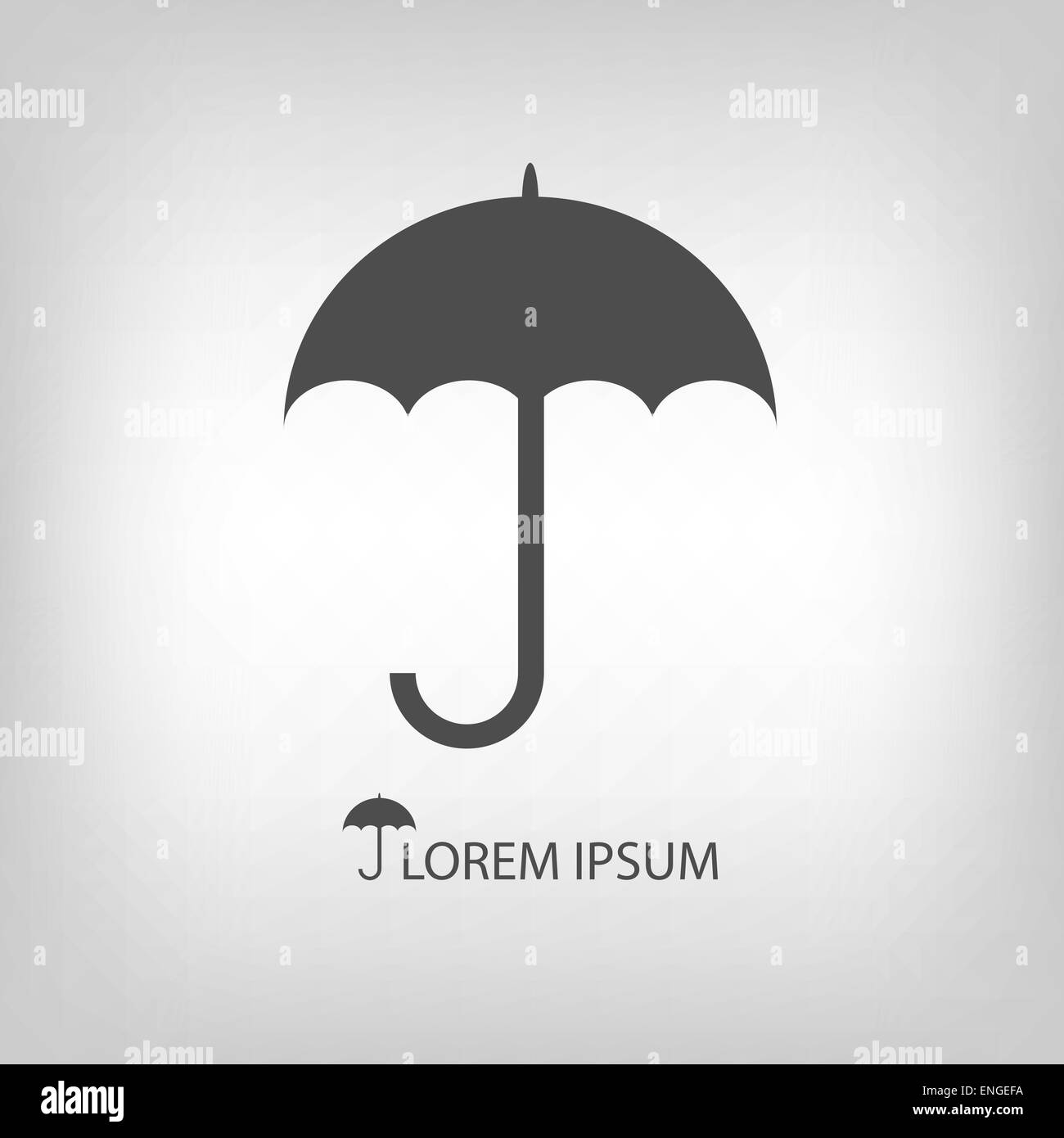 Grey umbrella as logo Stock Photo Alamy