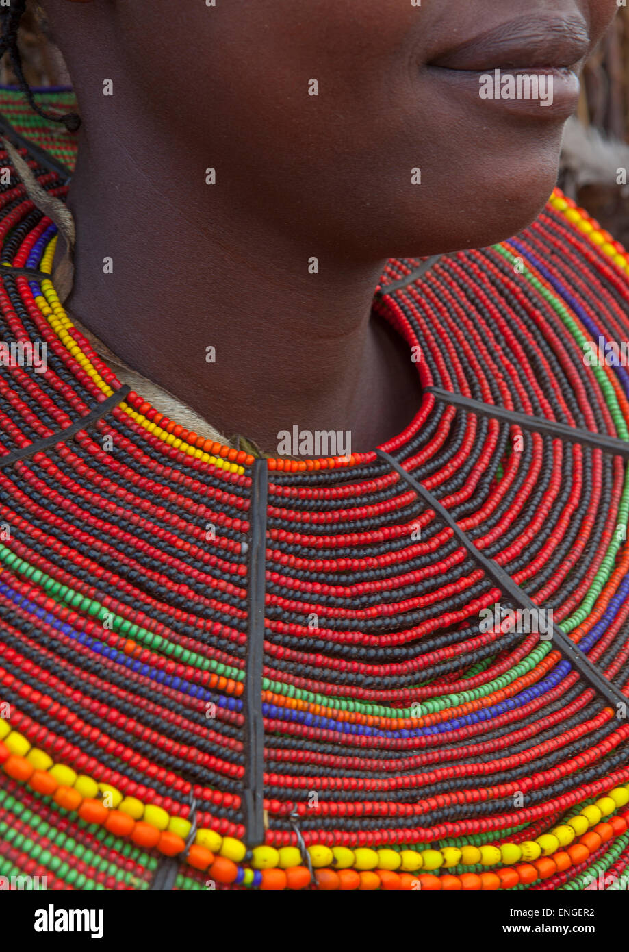 A Pokot Woman Wears Large Necklaces Made From The Stems Of Sedge Grass ...