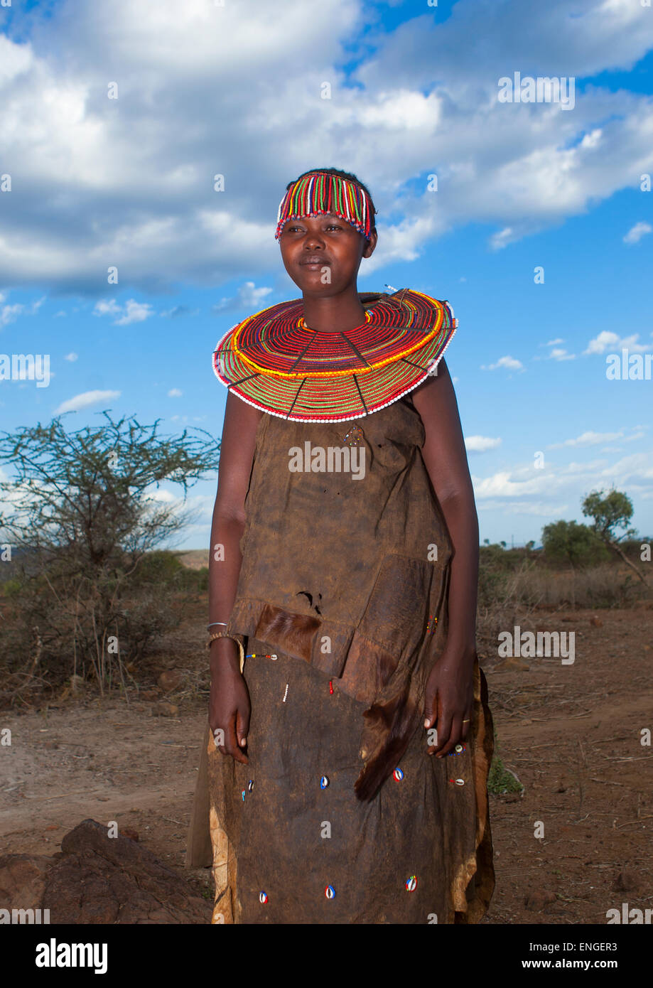 A Pokot Woman Wears Large Necklaces Made From The Stems Of Sedge Grass ...