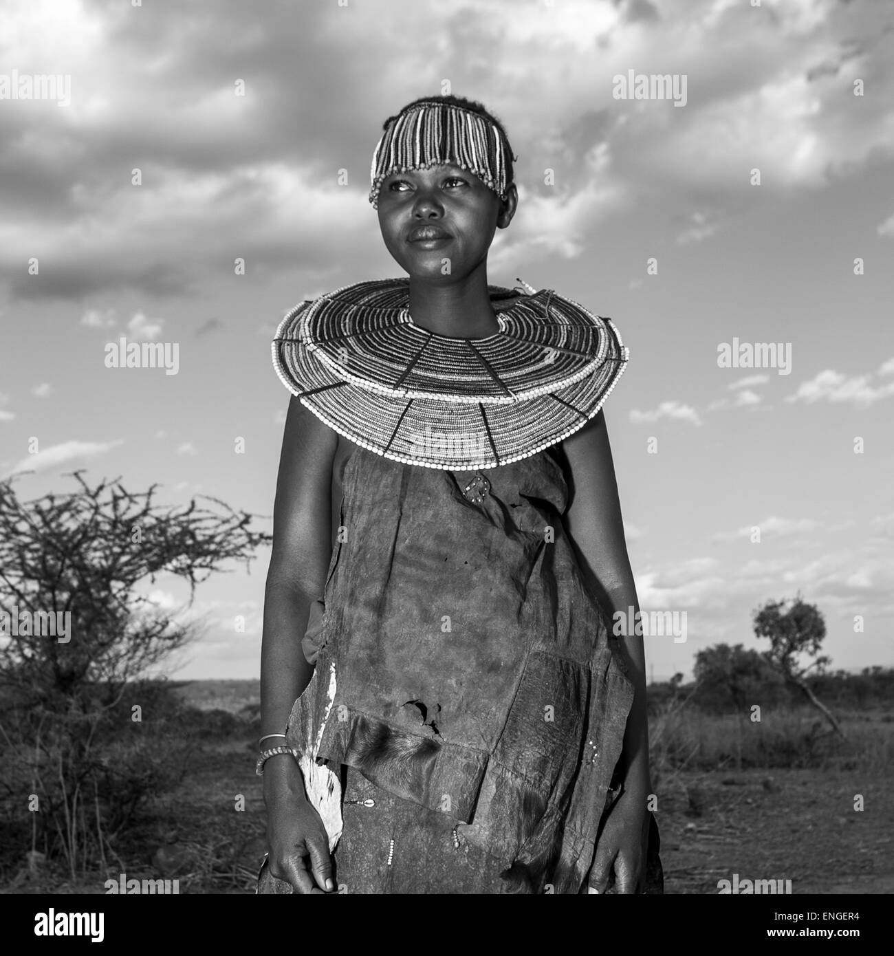 A Pokot Woman Wears Large Necklaces Made From The Stems Of Sedge Grass ...