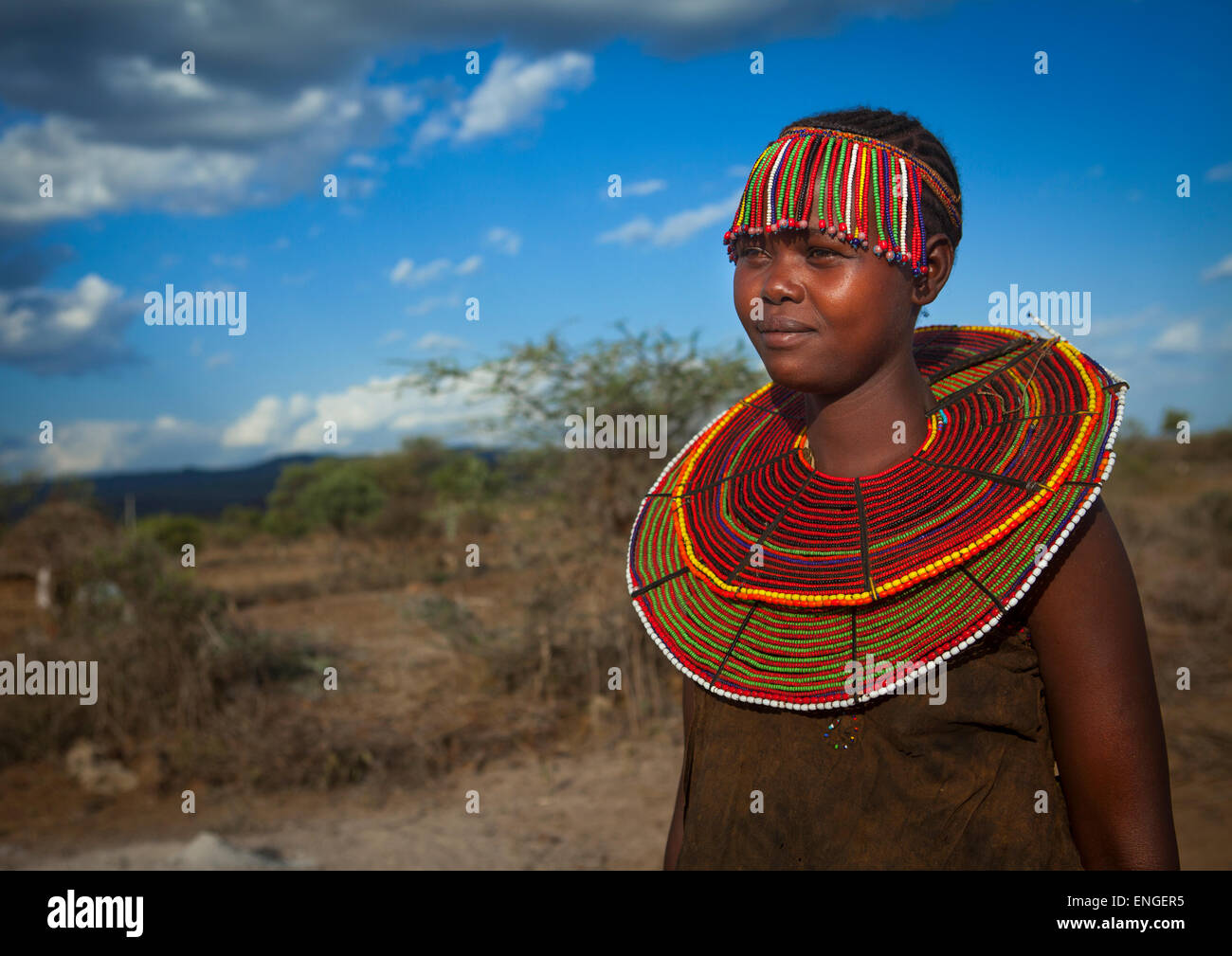 A Pokot Woman Wears Large Necklaces Made From The Stems Of Sedge Grass ...