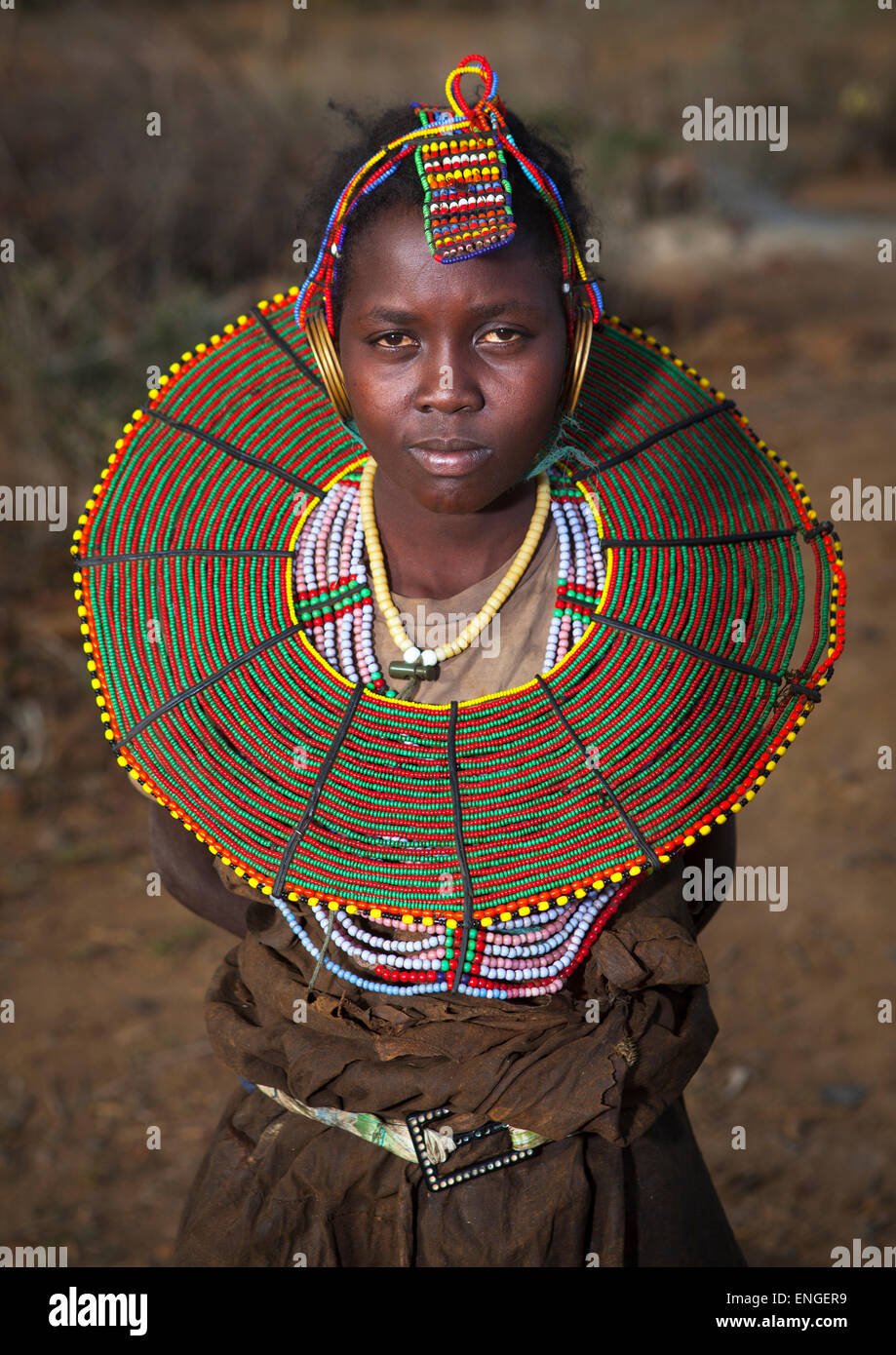 A Pokot Girl Wears Large Necklaces Made From The Stems Of Sedge Grass ...