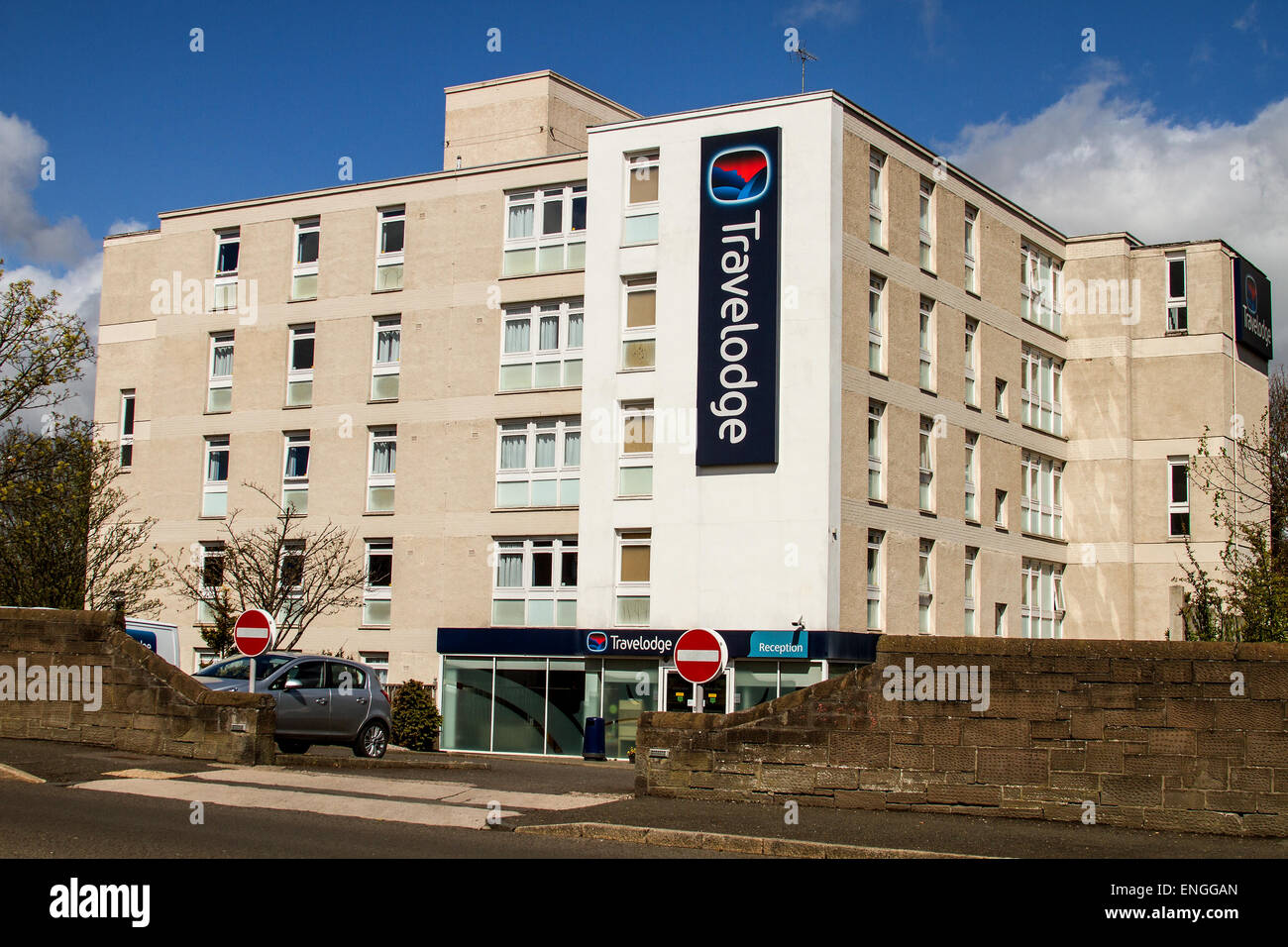 The Travelodge is a Budget hotel and situated along Strathmore Avenue in Dundee, UK Stock Photo