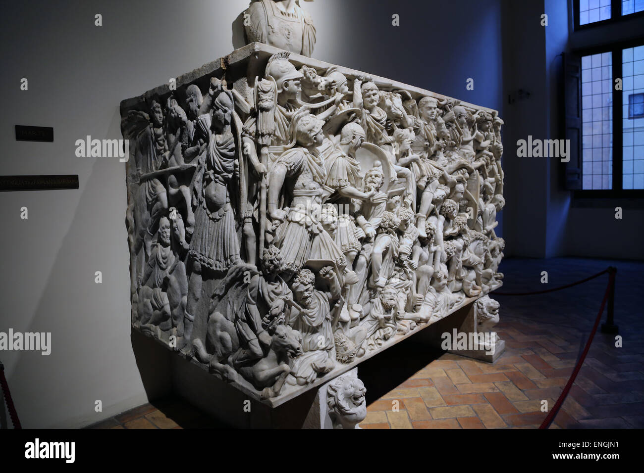 Ludovisi Battle sarcophagus. 3rd century. Roman era. Battle scene between Romans and Goths. Stock Photo