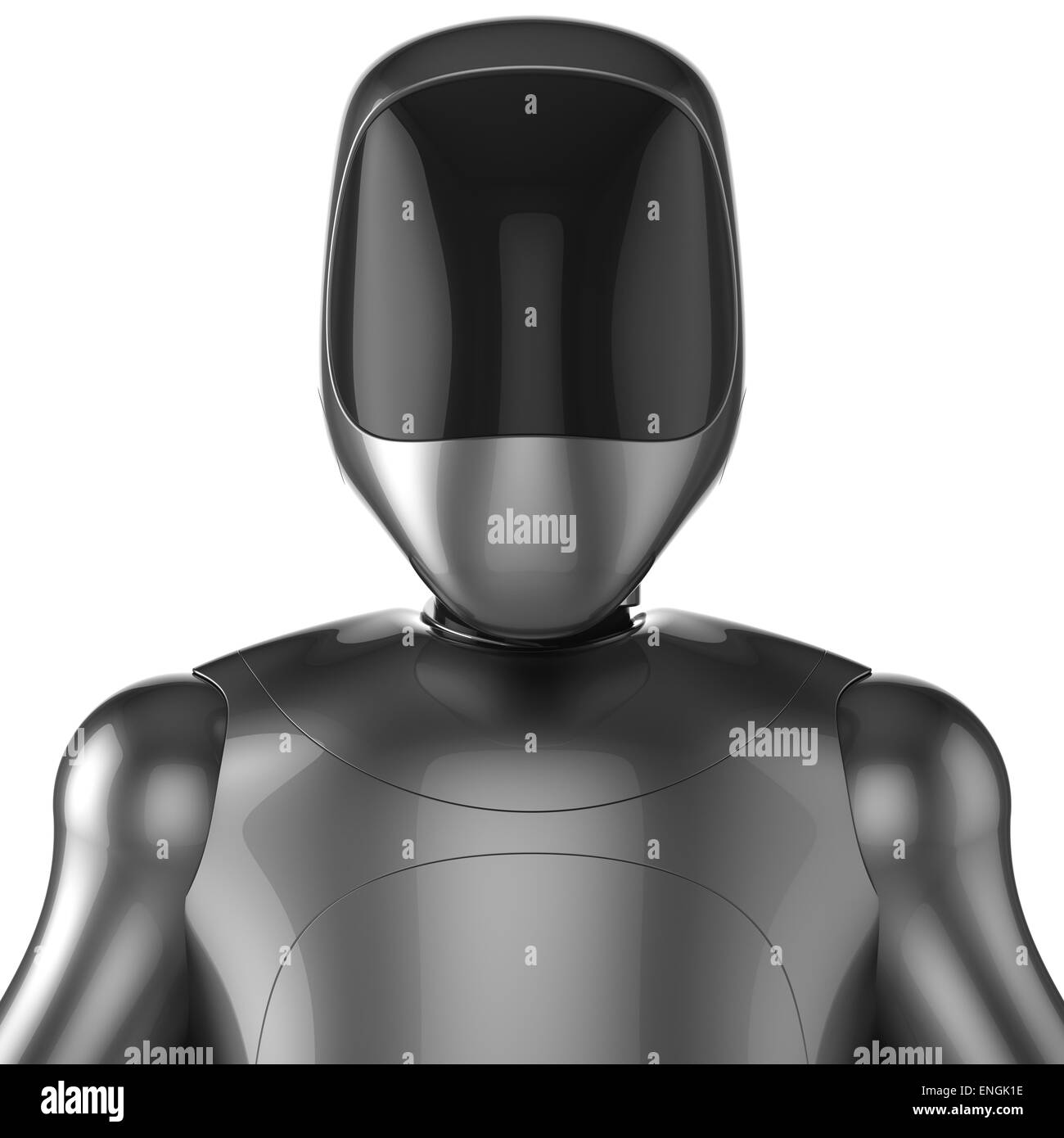 Cyborg robot android futuristic character concept. 3d render isolated on white background Stock Photo