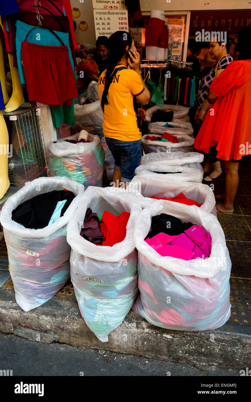 Clothes in Plastic Bags in Bangkok, Thailand Stock Photo Alamy