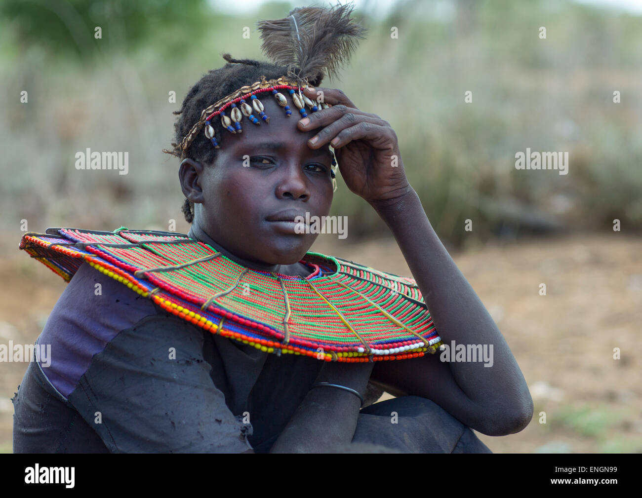 A Pokot Woman Wears Large Necklaces Made From The Stems Of Sedge Grass ...