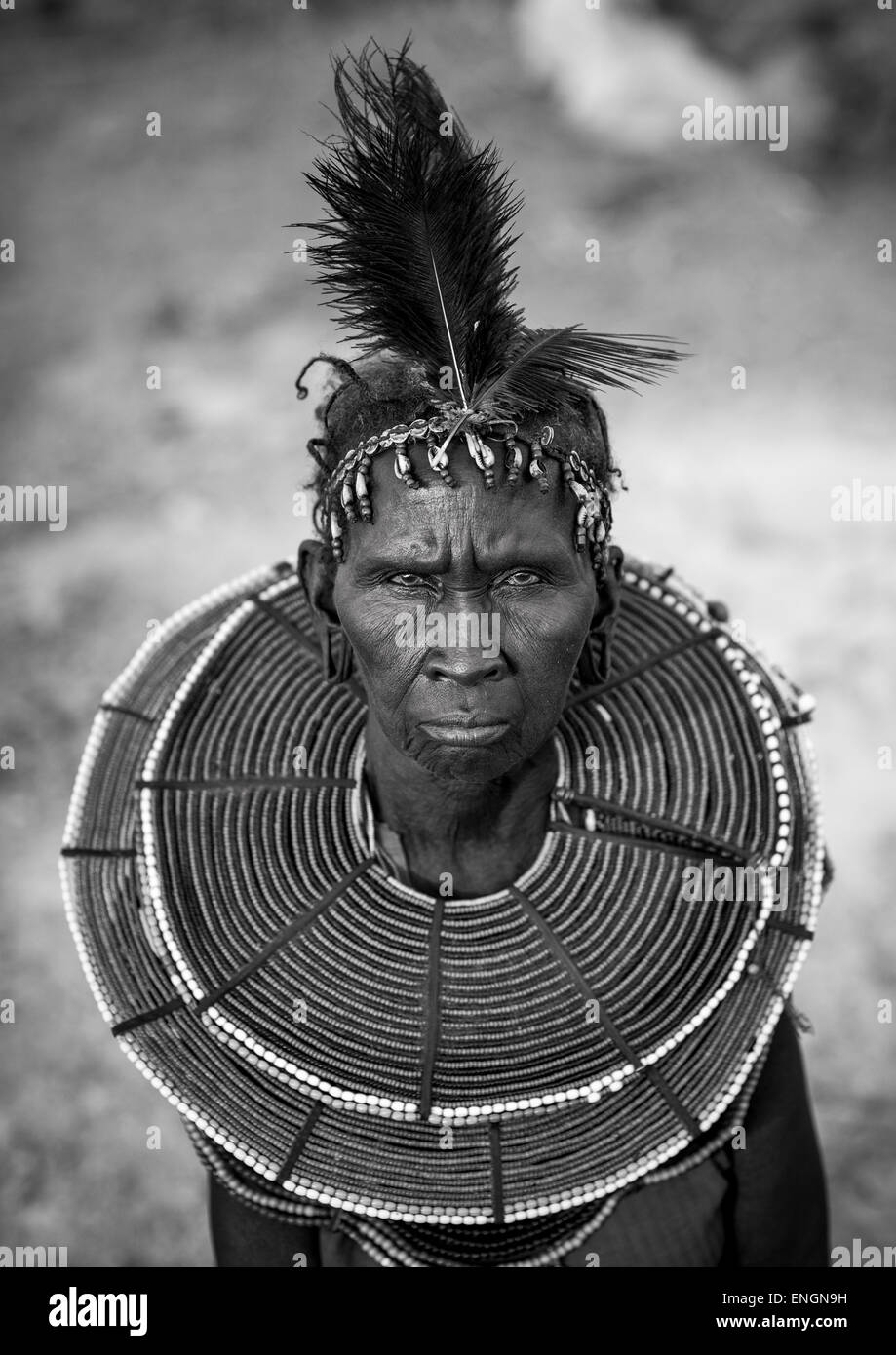 A Pokot Woman Wears Large Necklaces Made From The Stems Of Sedge Grass ...
