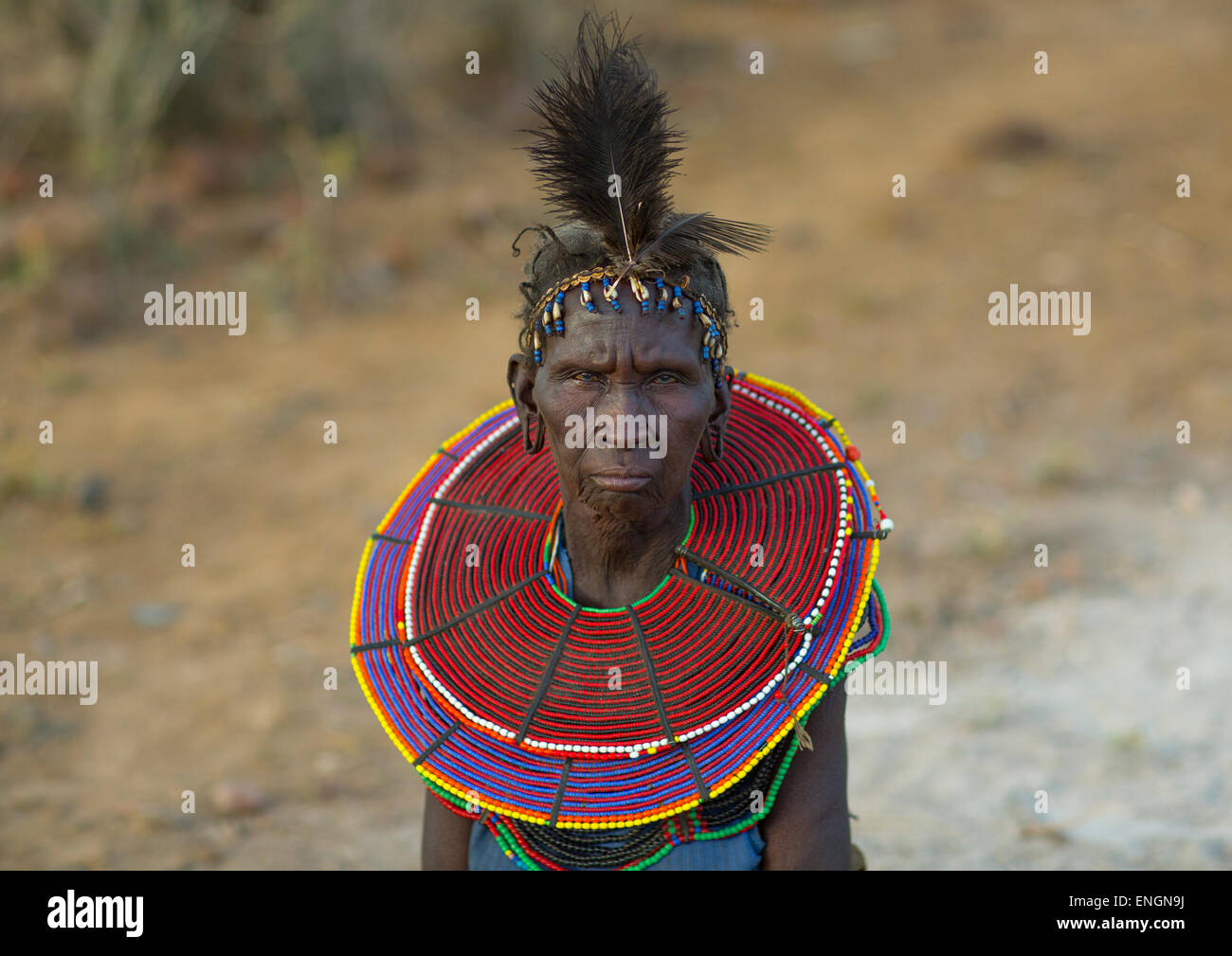 A Pokot Woman Wears Large Necklaces Made From The Stems Of Sedge Grass ...