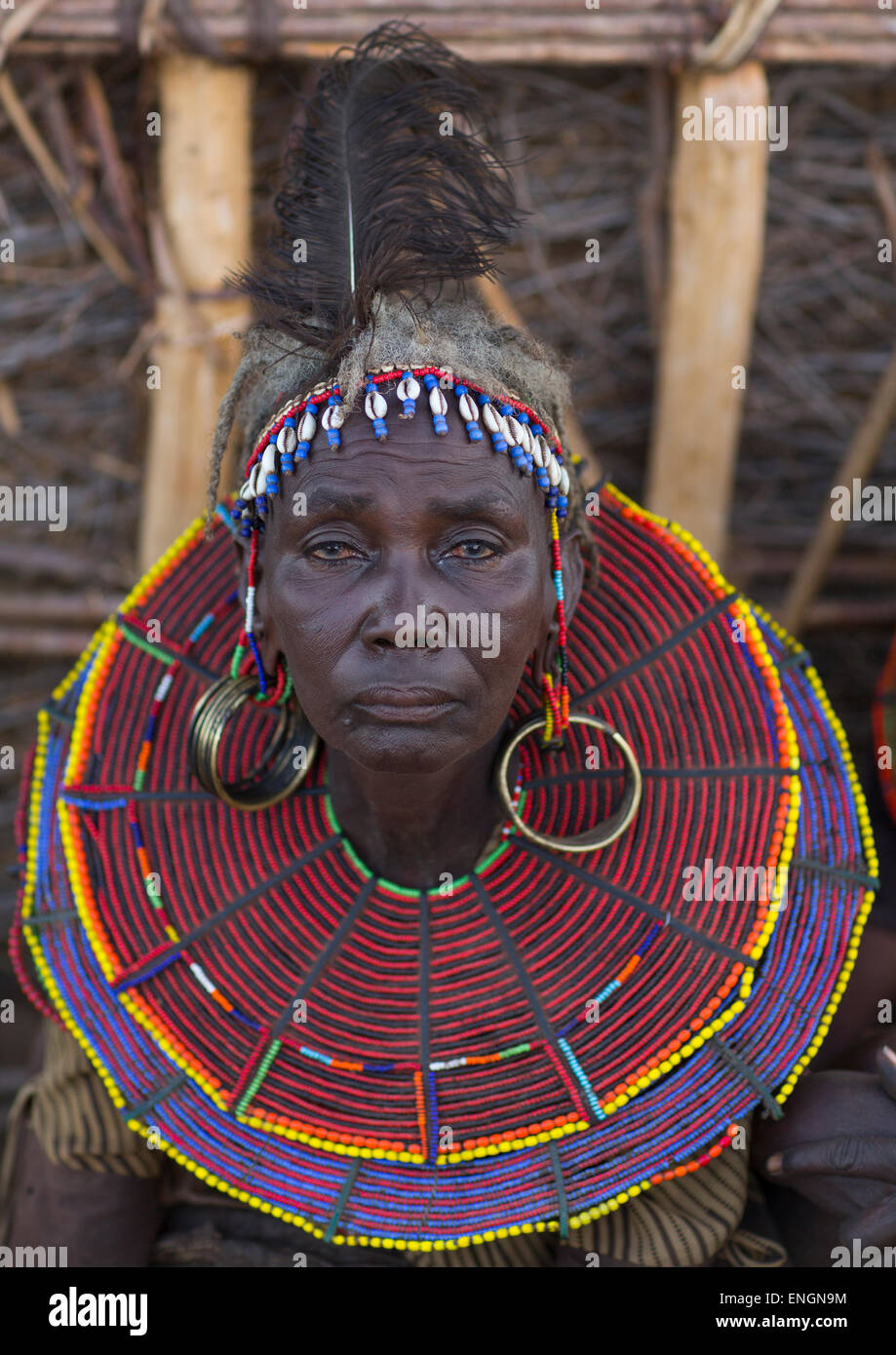 A Pokot Woman Wears Large Necklaces Made From The Stems Of Sedge Grass ...
