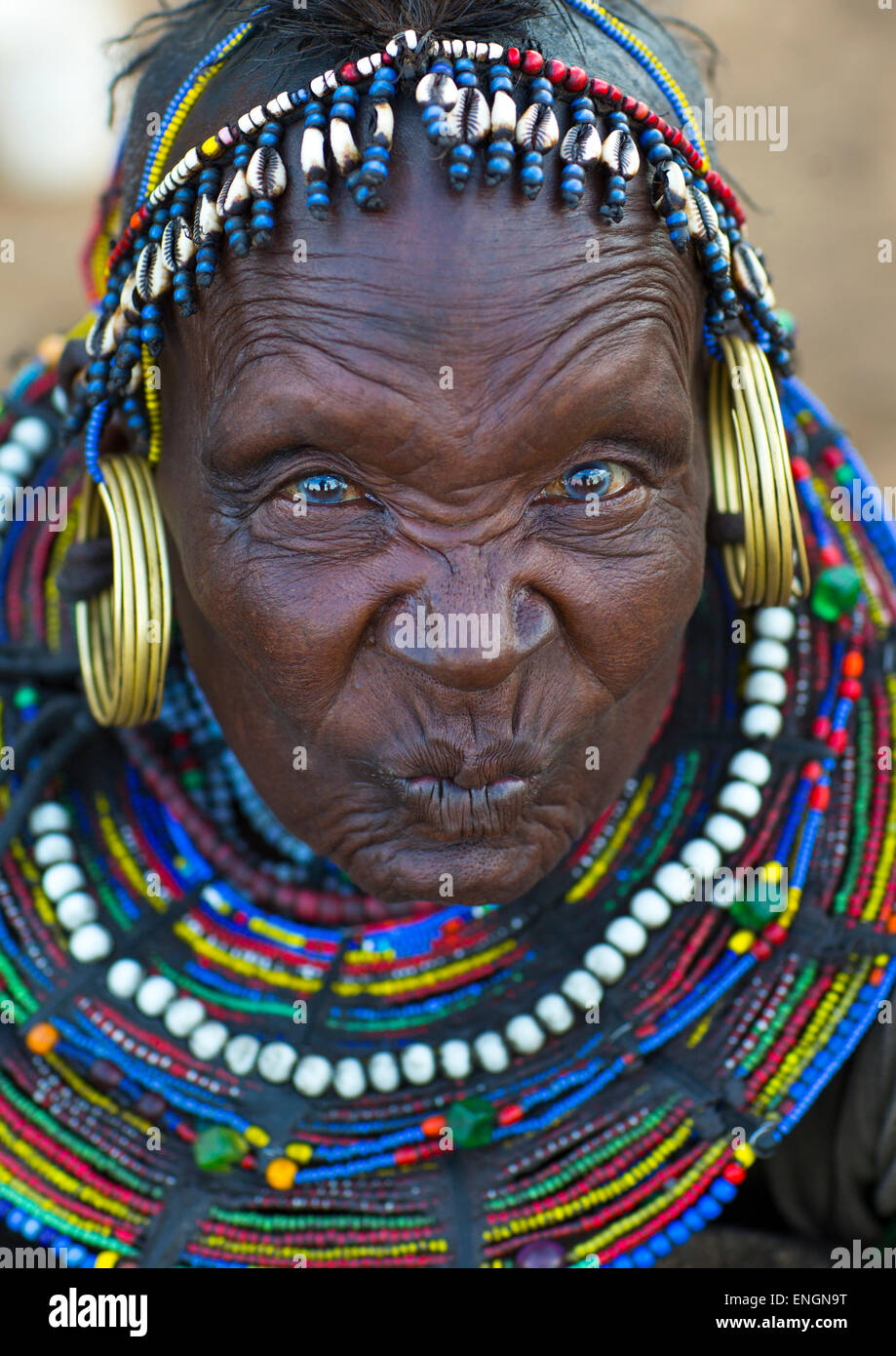 A Pokot Woman Wears Large Necklaces Made From The Stems Of Sedge Grass ...