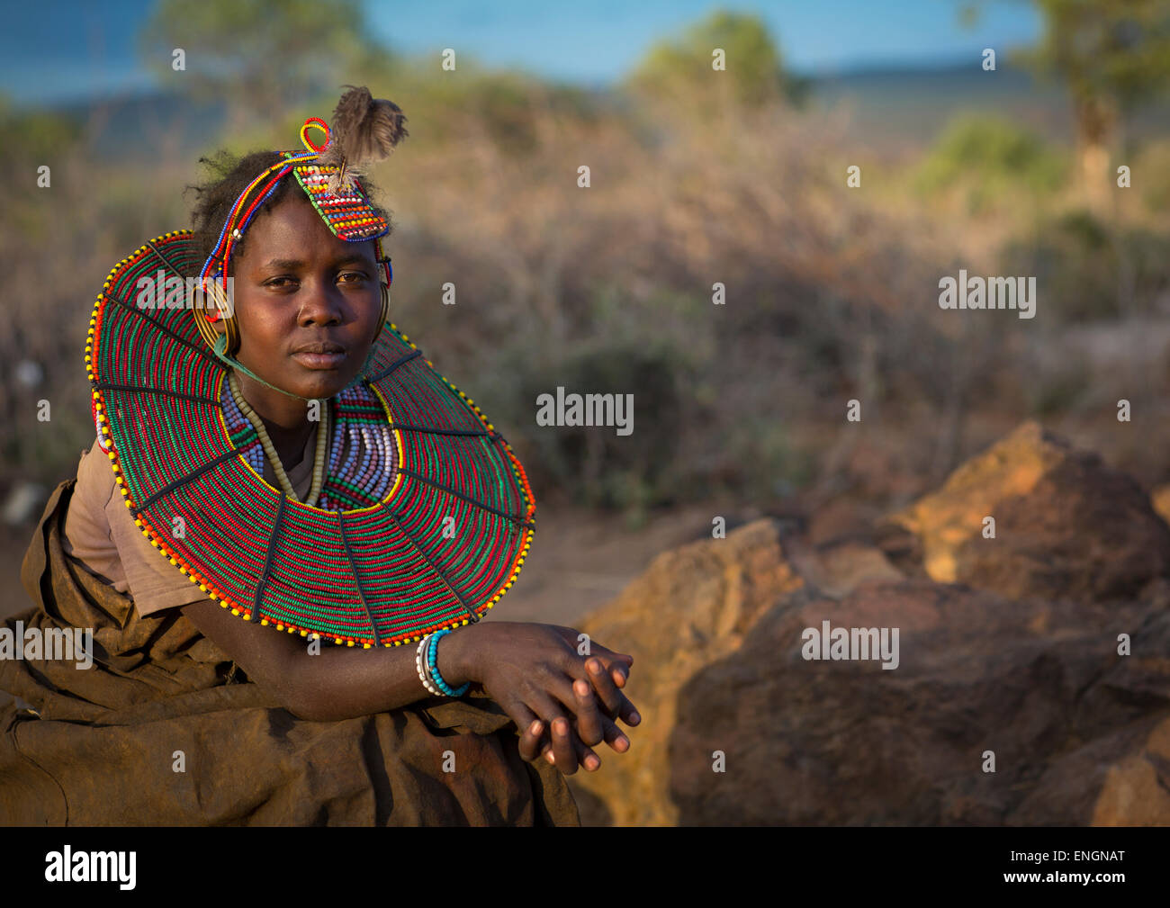 A Pokot Girl Wears Large Necklaces Made From The Stems Of Sedge Grass ...