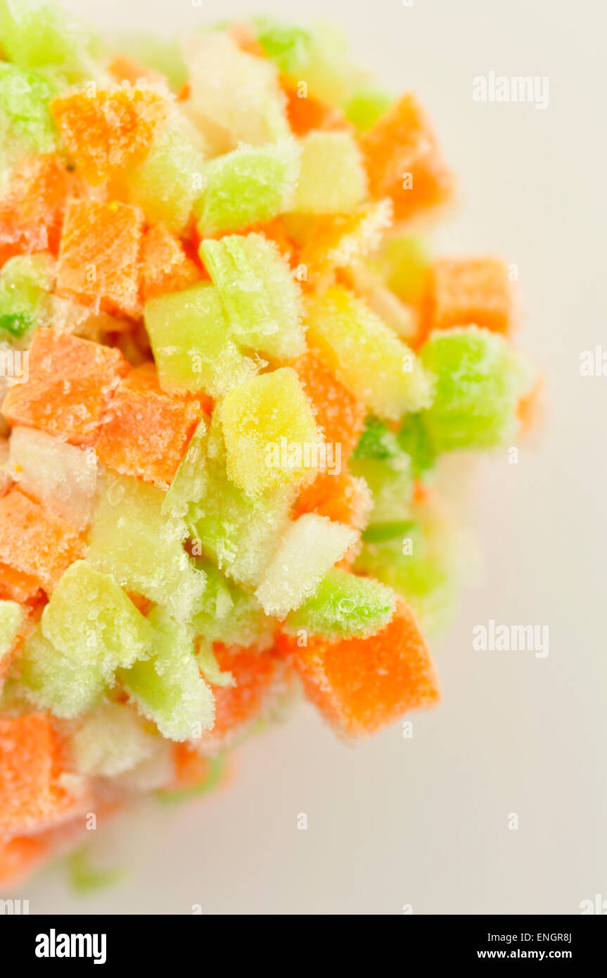 Frozen mixed vegetables, carrot, onion, celery Stock Photo Alamy