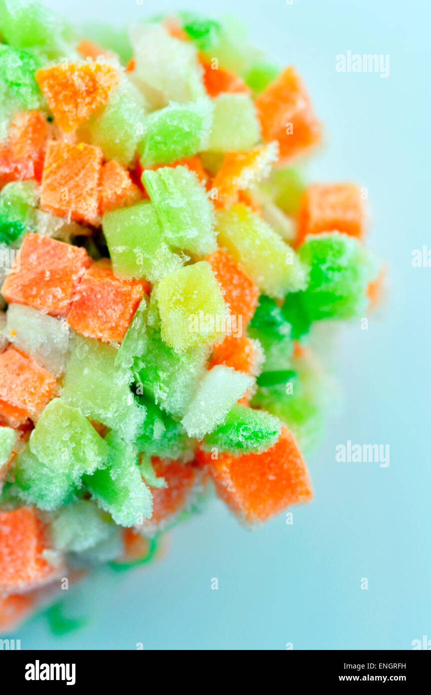 Frozen mixed vegetables, carrot, onion, celery Stock Photo Alamy