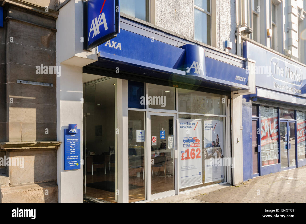 Branch of Axa Direct insurance agents Stock Photo
