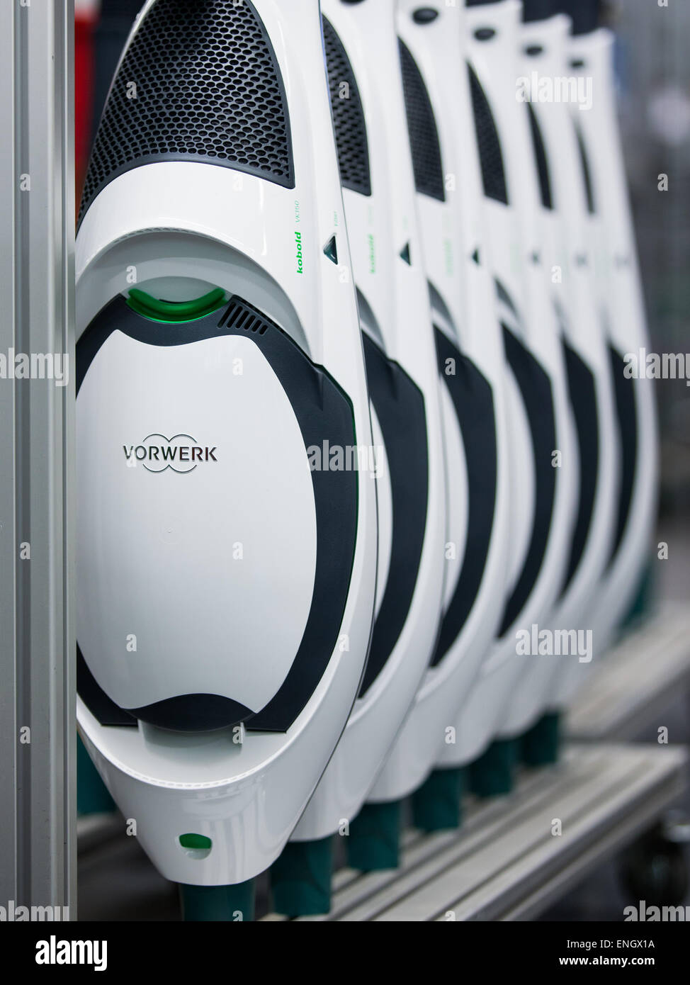 Wuppertal, Germany. 05th May, 2015. A look into the production of the  vacuum cleaner Kobold VK 150 by the company Vorwerk in the factory in  Wuppertal, Germany, 05 May 2015. Photo: Rolf