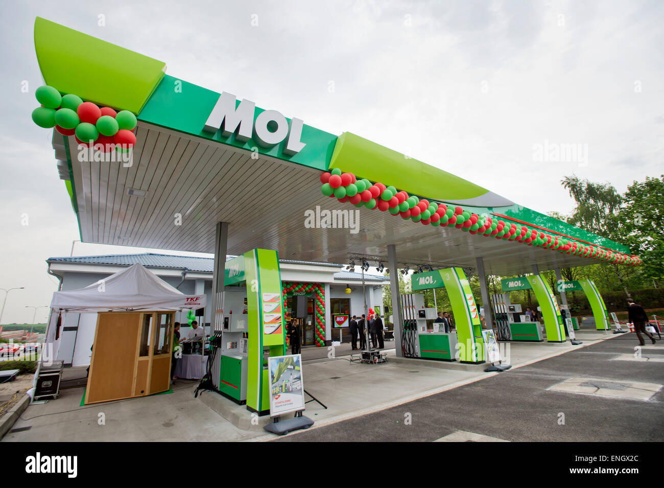 Prague Czech Republic 5th May 2015 Mol Petrol Station Is Seen During A Ceremonial Introduction Of Brand Mol On Czech Market In Prague Czech Republic May 5 2015 Mol Hungarian Oil Holding